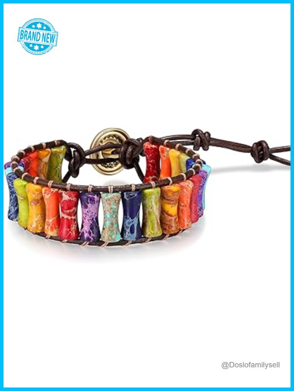Handmade Natural Jasper Stone Healing Bead Double Layer Bracelet